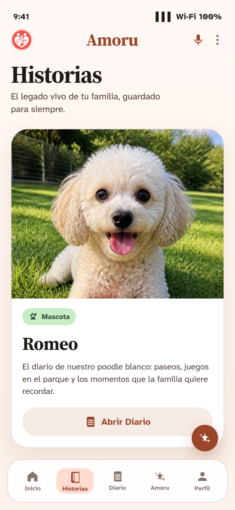 Historia de Romeo, poodle blanco, en Amoru